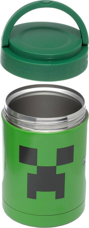 Puckator Minecraft Creeper Duurzame RVS Thermos Lunch Heet & Koud Lunchpot 500 ml