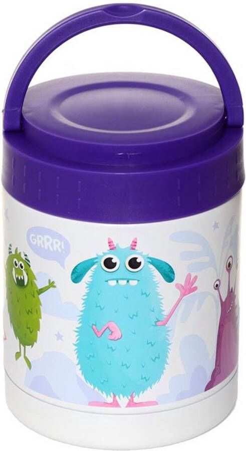 Puckator Monstarz Monster RVS Thermospot Lunchpot Snackpot warm en koud 400 ml