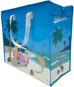 Puckator Opbergtas met Rits Volkswagen Busje VW T1 The Waves are Calling Waszak 48x55x28cm