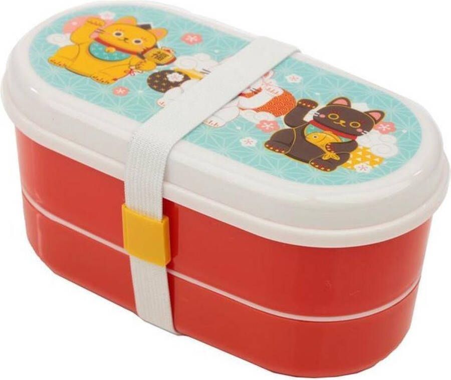 Puckator Bento box lunch box broodtrommel: Maneki Neko Lucky Cat gelukskat
