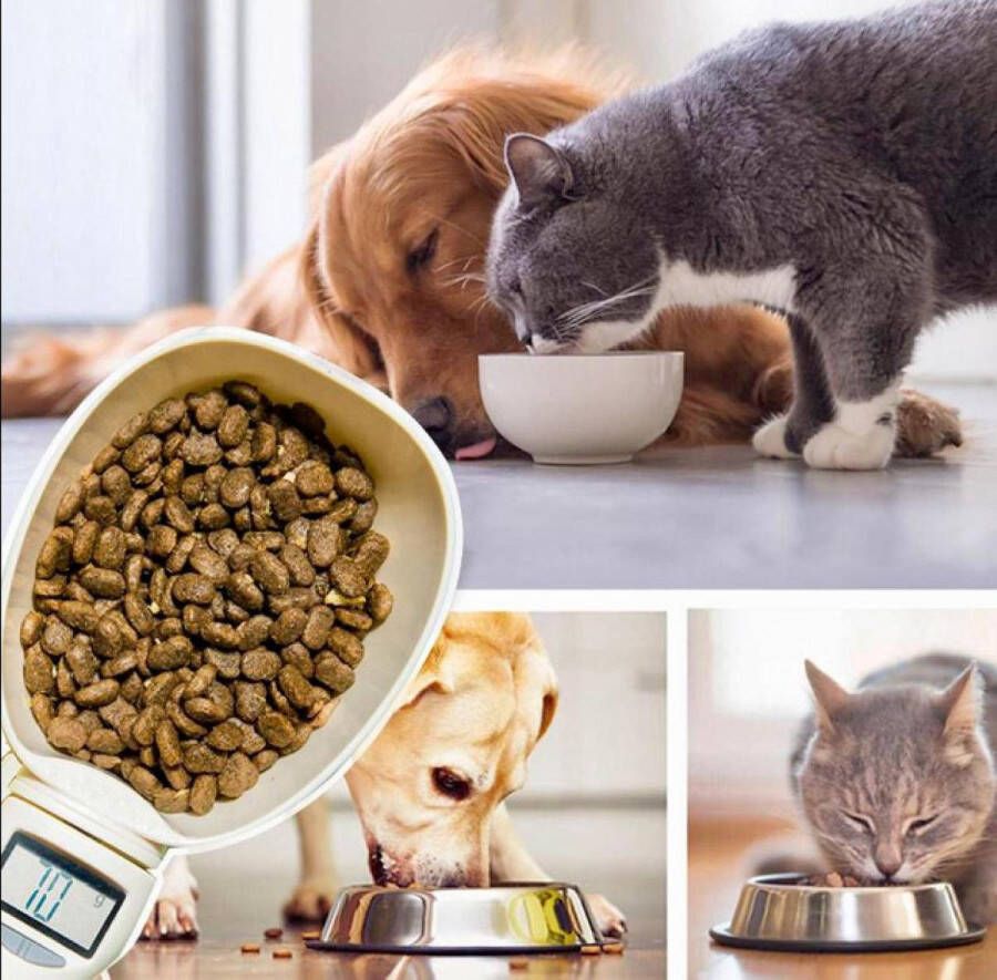 Puggle & Co Maatlepel Digitaal Diervoeding Voerschep Maatschep voor diervoeding Honden Katten digitale weegschaal