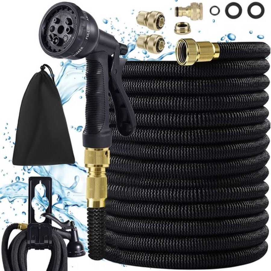 Puiquality Flexibele Tuinslang 5 tot 15 meter Uittrekbare Tuinslangen 8 Sproeistanden Magic Garden Hose Tuinslanghouder Elastische Tuinsproeier