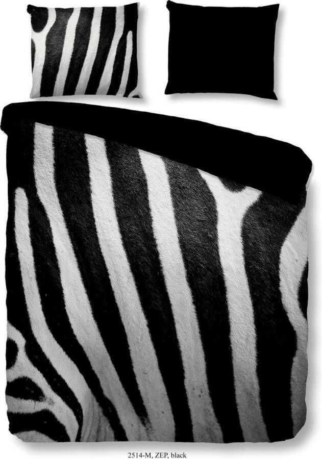 Pure Dekbedovertrek Microfiber nr.2514 Zwart Zebraprint Maat: 135x200+1-80x80cm