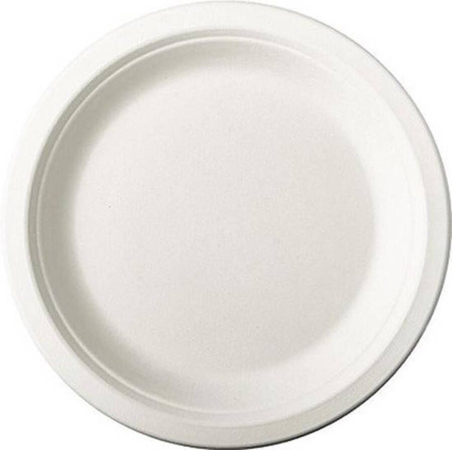 Pure Disposable Tableware 12x Witte suikerriet gebaksbordjes 18 cm biologisch afbreekbaar Ronde wegwerp bordjes Pure tableware Duurzame materialen Milieuvriendelijke wegwerpservies borden Ecologisch verantwoord