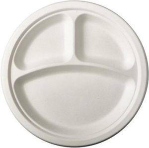 Pure Disposable Tableware 24x Witte suikerriet vakjesbordjes 23 cm biologisch afbreekbaar Ronde wegwerp bordjes Pure tableware bbq Duurzame materialen Milieuvriendelijke wegwerpservies borden Ecologisch verantwoord