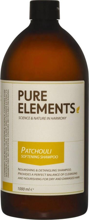 Pure Elements Patchouli Softening Shampoo 1000ml Natuurlijke shampoo anti frizz