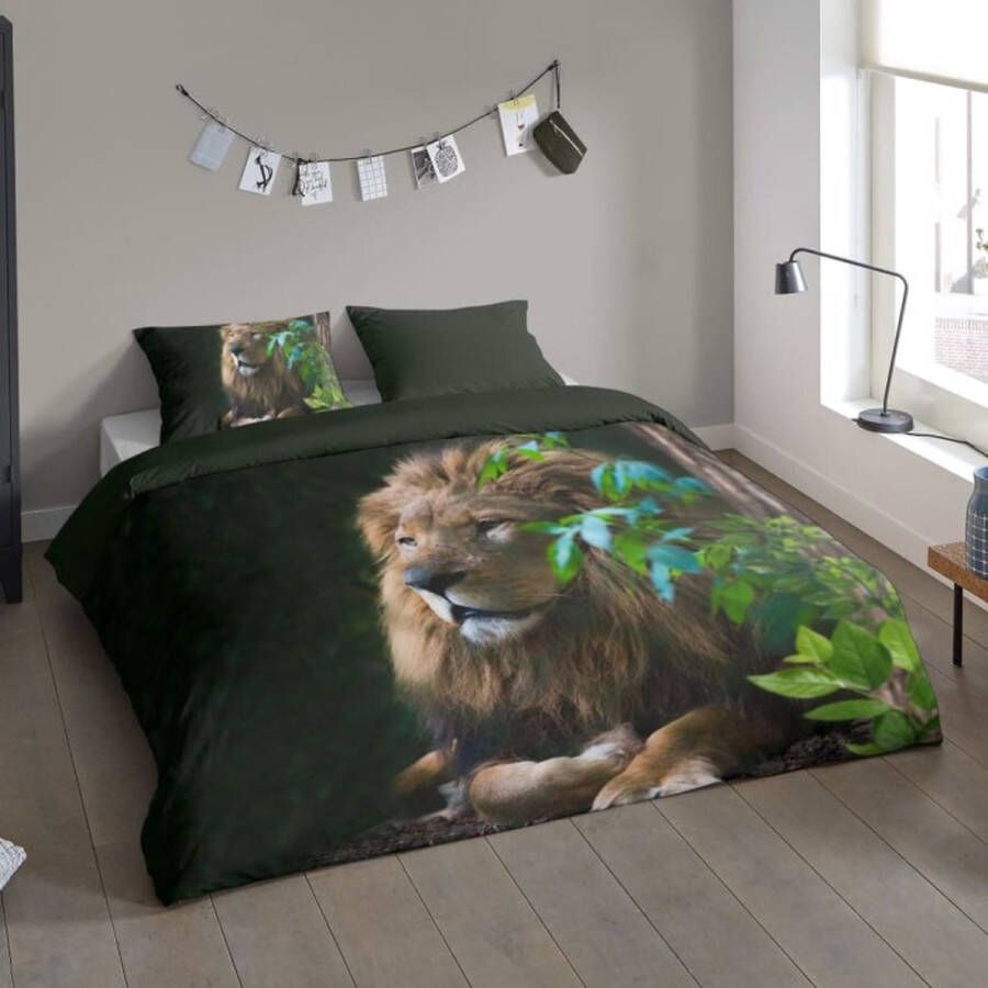 Pure Lion Dekbedovertrek Lits-Jumeaux 240x200 220 cm Groen