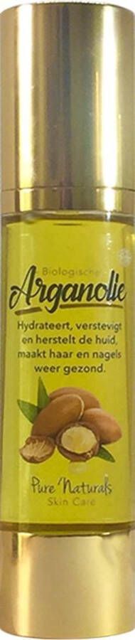 Pure Naturals Cosmetische Arganolie 50 ml 100% Puur Gecertificeerde Biologisch Argan olie Voor huid gezicht haar en nagels — Dagcrème Nachtcrème Handcrème Bodylotion Voetencrème Haarmasker Massageolie