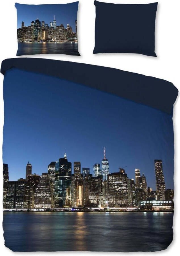 Pure Dekbedovertrek Micropercal NY City blauw 240x200 220cm