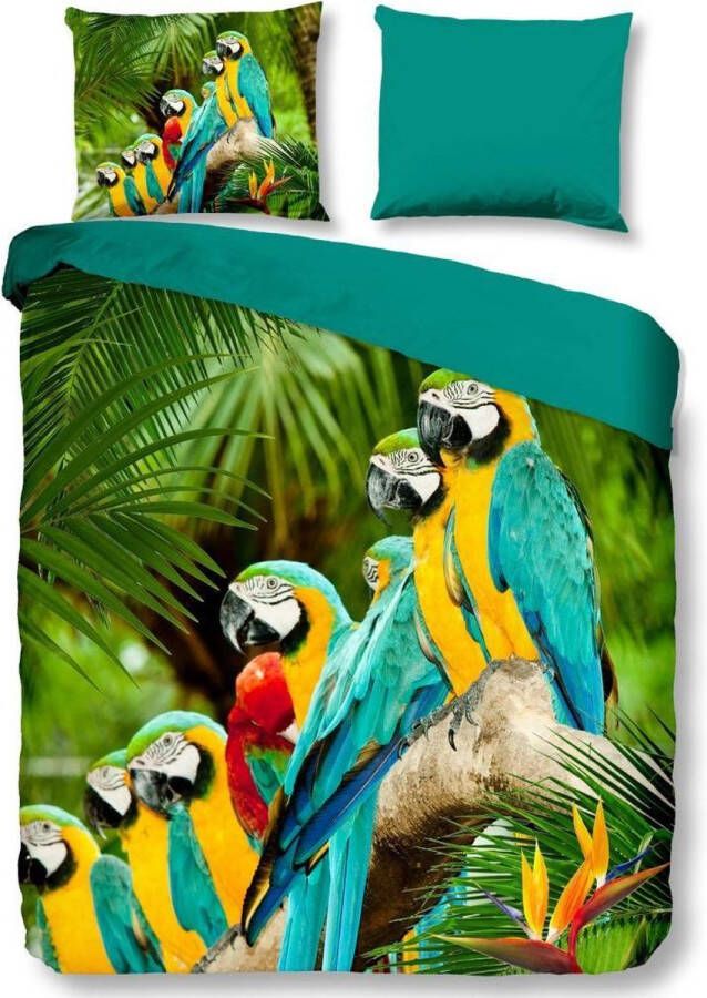 Pure Parrots Dekbedovertrek Lits-jumeaux 240x200 220 cm + 2 kussenslopen 60x70 cm Multi