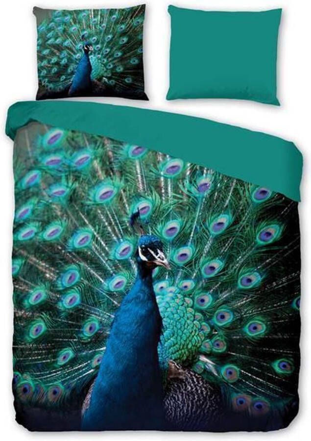 Pure Peacock Dekbedovertrek Eenpersoons 140x200 220 cm + 1 kussensloop 60x70 cm Multi kleur