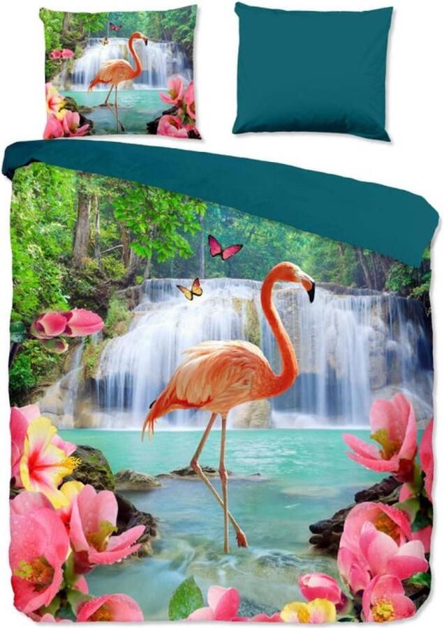Pure Dekbedovertrek Flamingo-1-persoons (140 x 200 220 cm)