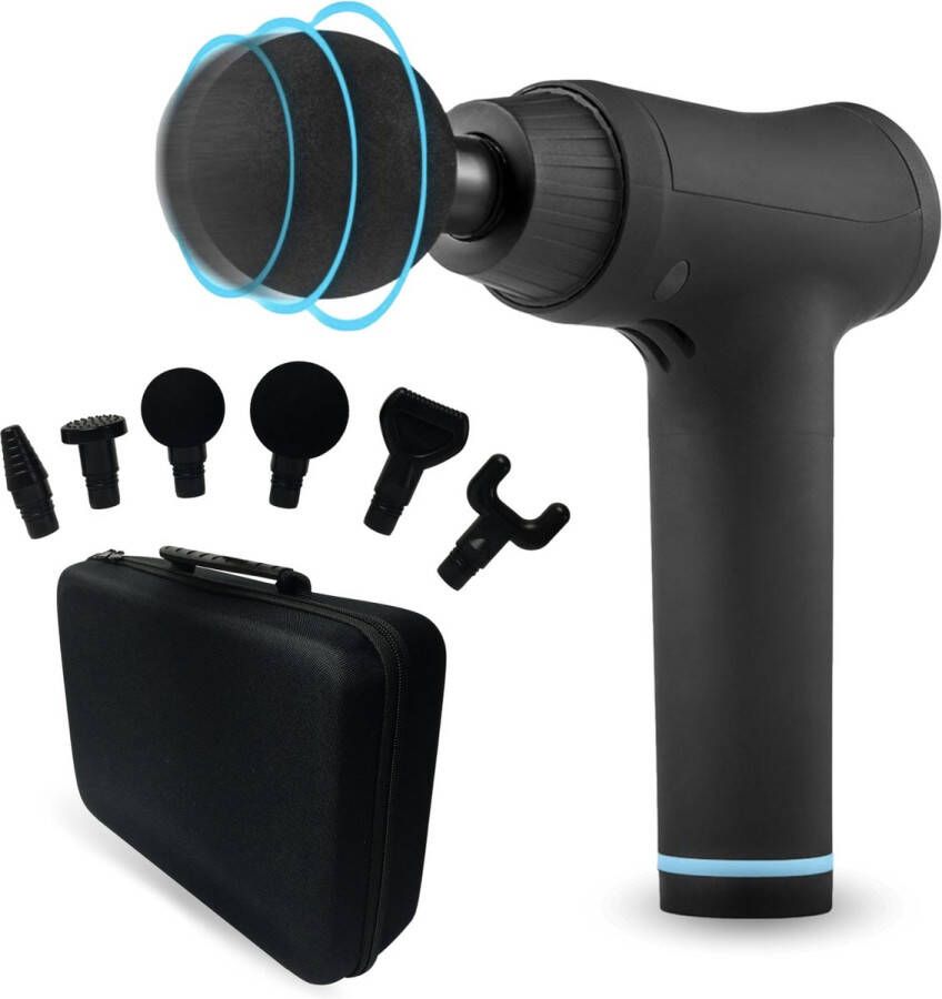 Pure Relief Massage Gun Massage Pistool set met Opzetstukken Krachtig en Stil Draadloos Ontwerp met Opbergkoffer