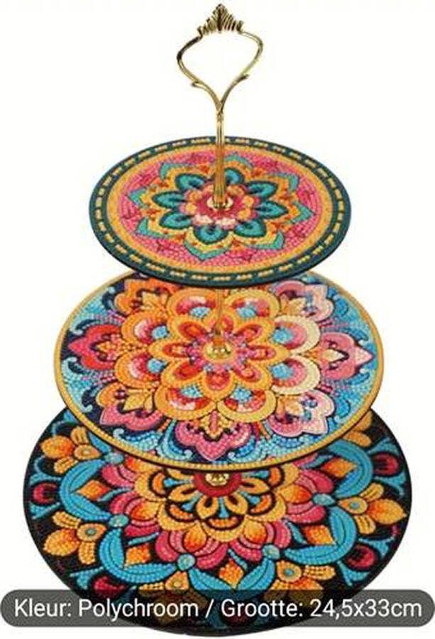 Purediamondpainting Diamond Painting Etagere bloem Mandala Volledig Totale hoogte 33cm Breedte 24.5cm