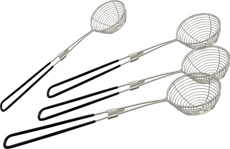 Purepeak Fondue netjes Chinese Fondue RVS Ø6.5 cm 4 Stuks Zwart