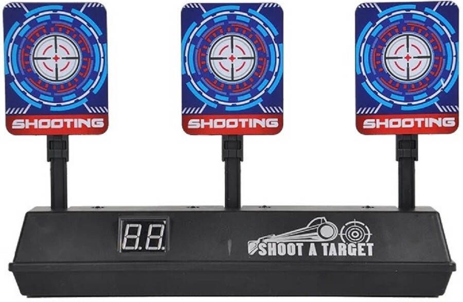 Purepeak Schietschijf Geschikt voor Nerf Gun Pistolen & Gel Blaster Schietdoel met 3 Targets LCD Scorebord Schietspeelgoed