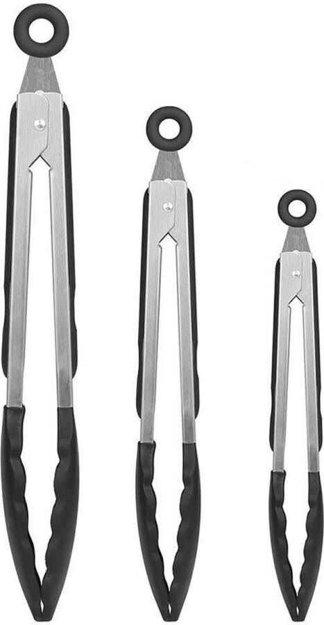 Purepeak Vleestang voor in de Keuken Set 3 Stuks 18 23 30 cm Bbq Tang Serveertang Hittebestendig Kookspullen Bbq Tangenset