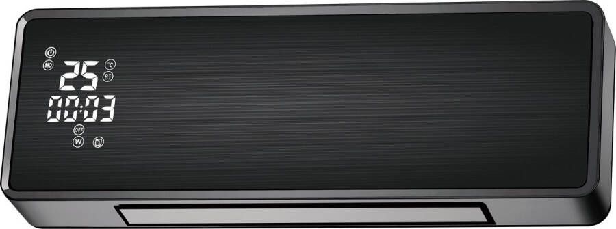 Purline HOTI M100 Splitkachel voor wandmontage 2000 W met zwart glazen front WIFI-bediening afstandsbediening en timer