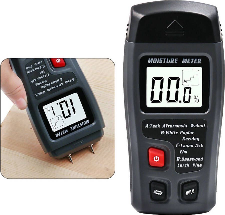 PuroTech Professionele Vochtmeter Digitale Hygrometer Vochtigheidsmeter Voor Hout Bouwmateriaal Wanden Vochtmeter Brandhout & Haardhout