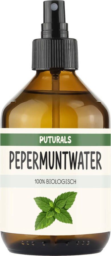 PUTURALS Pepermunt Spray 100% Natuurlijk & Puur 300ml Geschikt voor Huid en Haar Pepermunt Spray is Verfrissend en Kalmerend Gebruik als Gezichtstoner of in Diffuser voor een Verfrissende Geur Puur en Plantaardig Pepermunt Hydrolaat