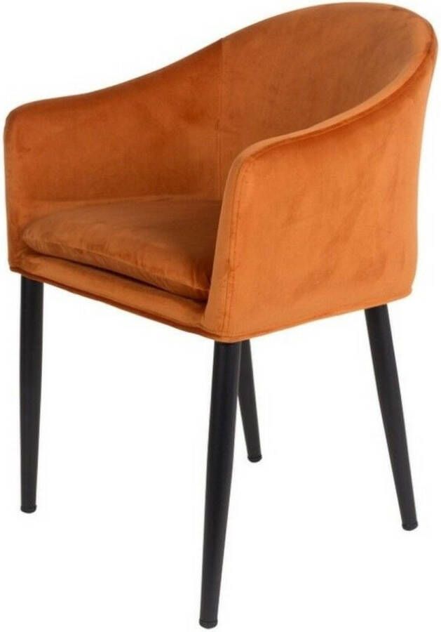 Puur Kinna eetkamerstoel velours oranje