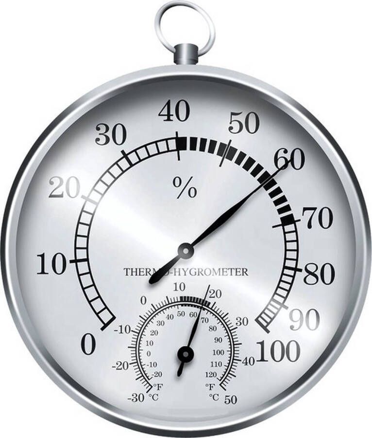 Puurmaken Thermometer hygrometer (zilverkleurig) weerstation hygrometer thermometer