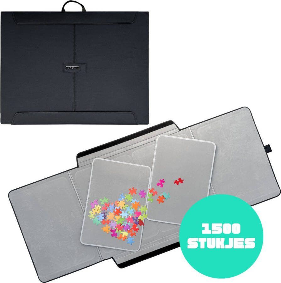 Puzuma Puzzle map 1500 stukjes Puzzelmap Portapuzzle Puzzelkoffer Puzzelmat Opbergsysteem voor Puzzels met Handvat 91 x 70 cm