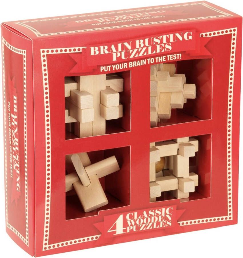 Puzzle Club The Amazing Wooden Puzzle Collection 4 houten puzzels blauw