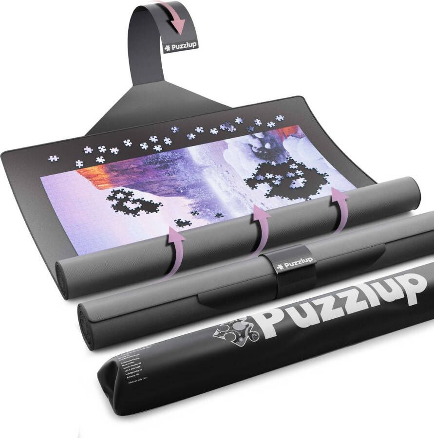 Puzzlup 3000 Puzzelmat Neopreen XXL formaat Zelfsluitend en Antislip Portapuzzle met duurzame ECO-verpakking! Tot en met 3000 stukjes 95 x 150 cm