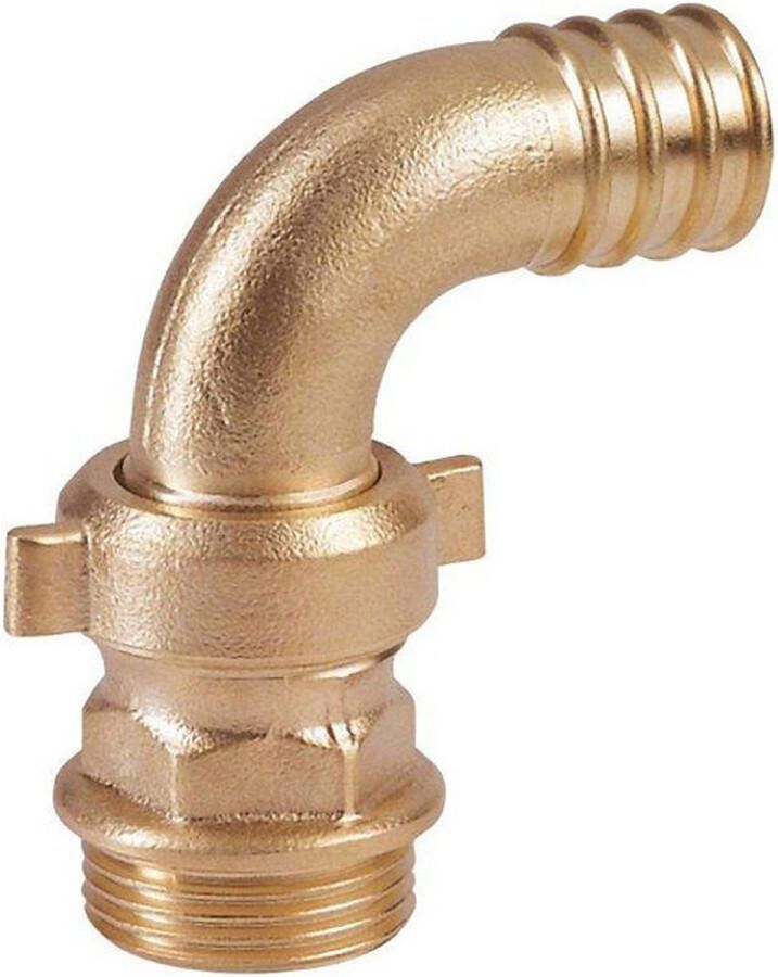 PVC handel Messing 3-delige slangkoppeling met bocht 90° buitendraad x slangtule-1¼” x 40 mm