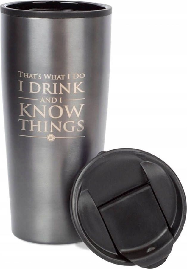 Pyramid International Game of Thrones I Drink And I Know Things Grijze Thermos Reisbeker
