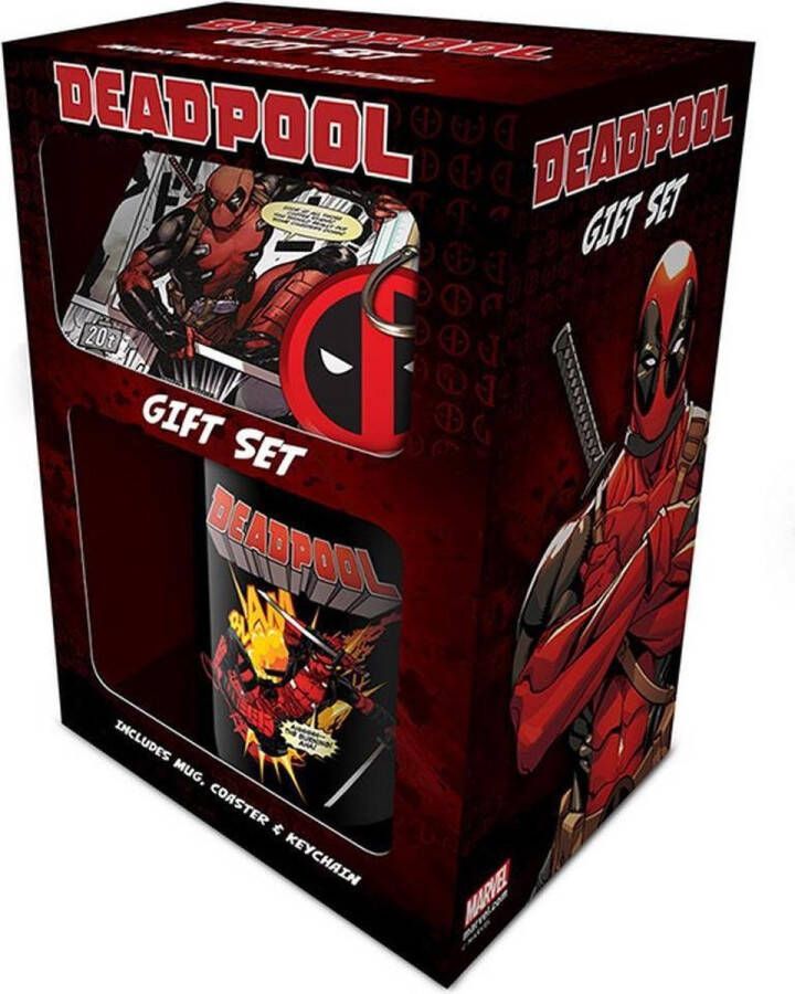 Pyramid International Marvel Deadpool Geschenkset Mok Onderzetter en Sleutelhanger