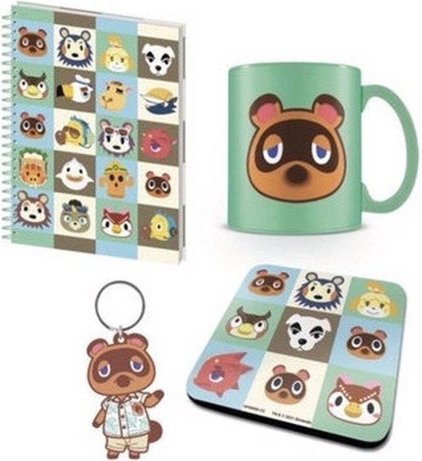 Pyramid International Nintendo Animal Crossing New Horizons Geschenkset Mok Notitieboekje Onderzetter en Sleutelhanger