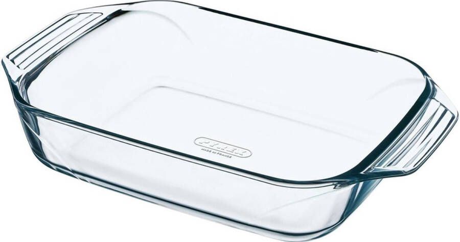 PYREX 2x Rechthoekige glazen ovenschaal 1 4 liter 26 x 17 x 5 cm Ovenschotel schalen Bakvorm