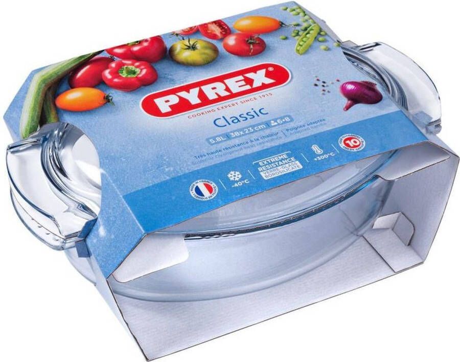 PYREX Classic Ovenschaal Ovaal met Deksel 5 8 liter Transparant