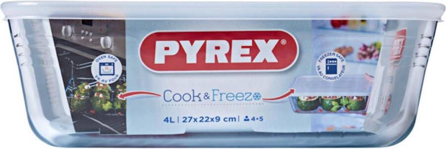 Pyrex Cook & Store ovenschaal met deksel 27 x 23 cm 4 liter