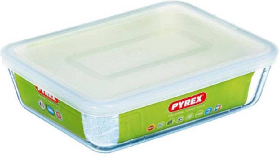 Coppens Pyrex Cook & Freeze schaal met deksel 19x14x4cm 0 8 liter