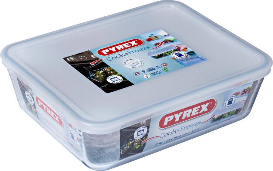 PYREX Cooking & Storage All in One Met Deksel Borosilicaatglas 25 x 20 cm 2.6 l