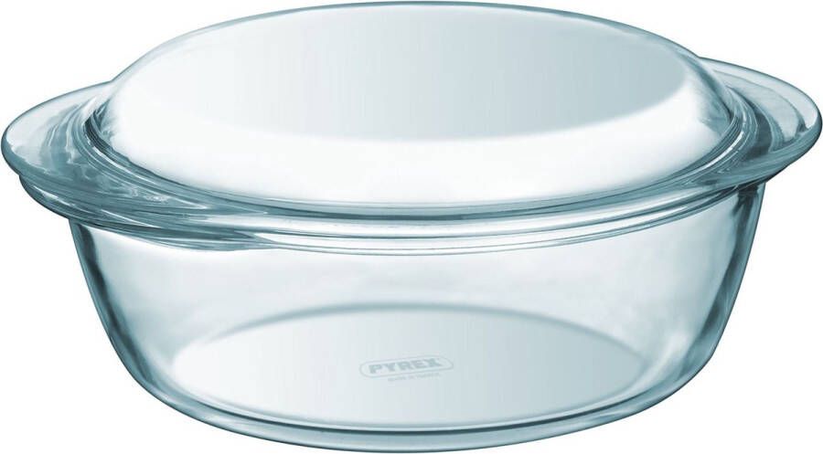 PYREX Essentials Ovenschaal Rond met Deksel 1 6 liter Borosilicaatglas Transparant