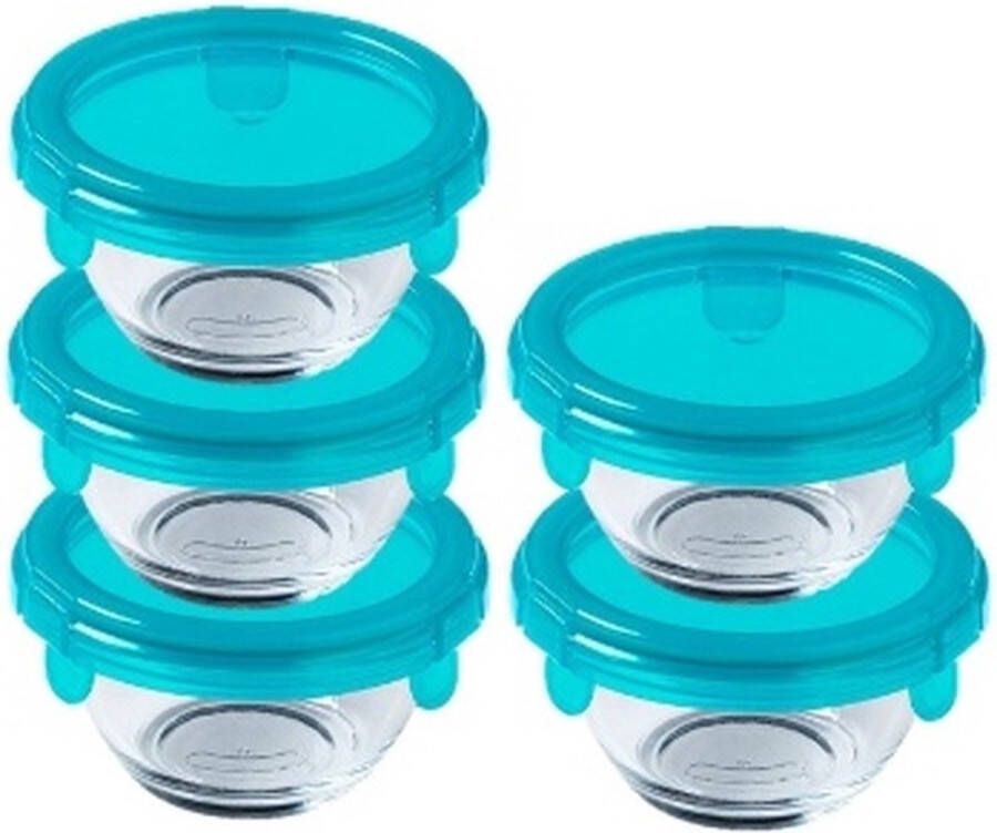 PYREX My First Baby Voedselcontainer Set van 5 Stuks Glas Blauw