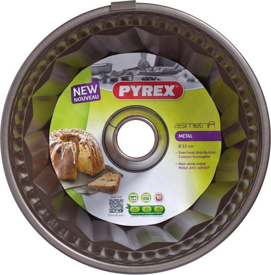 PYREX Oven Mould Asimetria Ring Zwart Metaal 22 cm (6 Stuks)