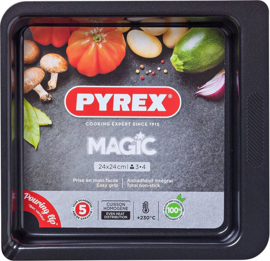 PYREX Oven Mould Magic Vierkant Rechthoekig Zwart Metaal 24 x 24 cm (6 Stuks)