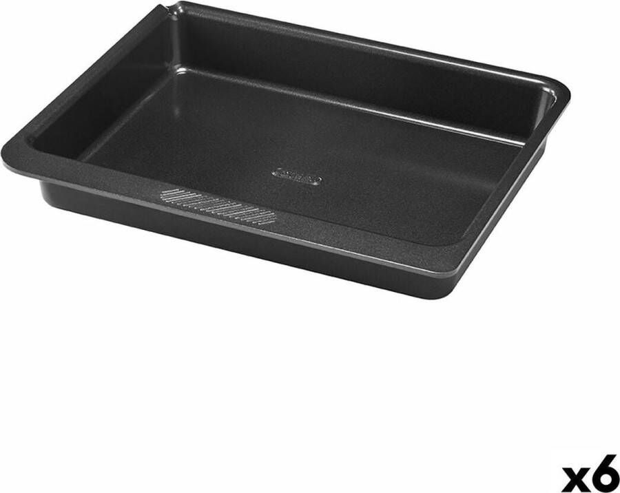 PYREX Oven Mould Magic Vierkant Rechthoekig Zwart Metaal 24 x 24 cm (6 Stuks)