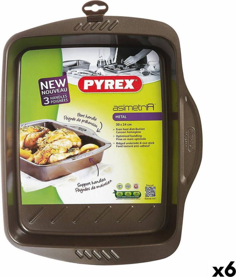 PYREX Ovenschaal Asimetria Rechthoekig Metaal 30 x 24 cm (6 Stuks)