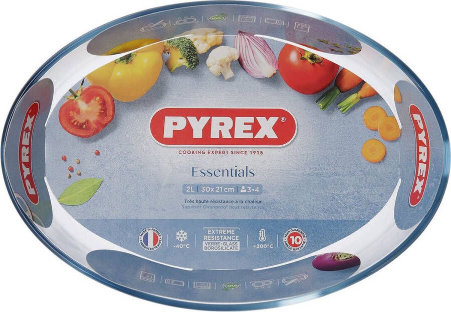Pyrex Ovenschaal Classic Ovaalvormig 30 x 21 x 7 cm Transparant Glas (4 Stuks)