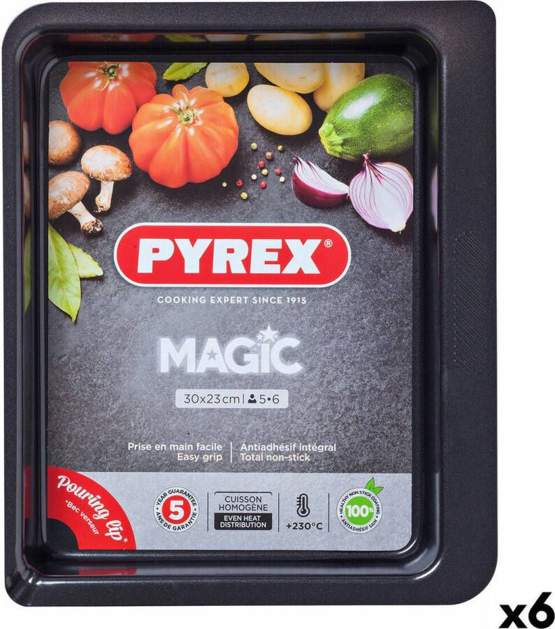PYREX Ovenschaal Magic Rechthoekig Metaal 30 x 23 cm 6 Stuks
