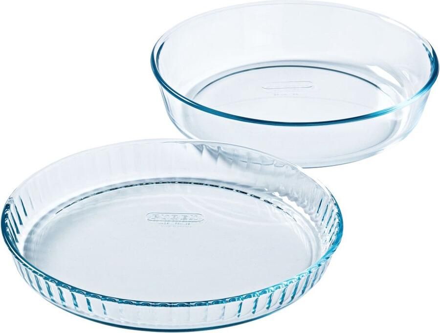 PYREX Bake & Enjoy Springvorm Ø 26 cm en Taartvorm Ø 28 cm 2-Delig Transparant Borosilicaatglas