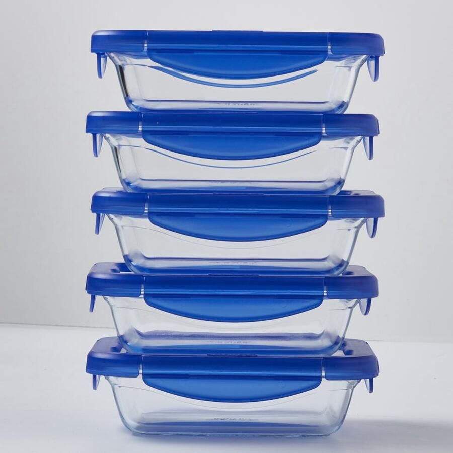 PYREX Cook & Go Schaal Rechthoek met Deksel 2-Delig Transparant Borosilicaatglas