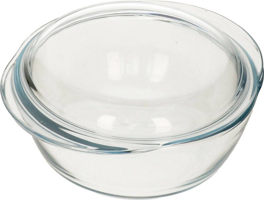 PYREX Ronde glazen ovenschaal met deksel 2 1 liter 22 x 13 x 5 cm Ovenschotel schalen Bakvorm