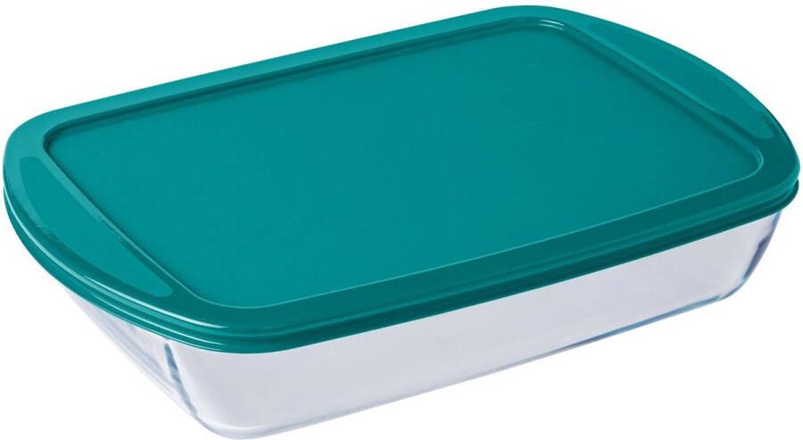 PYREX Cook & Store Schaal Rechthoek Inclusief Deksel Borosilicaatglas 400 ml Transparant